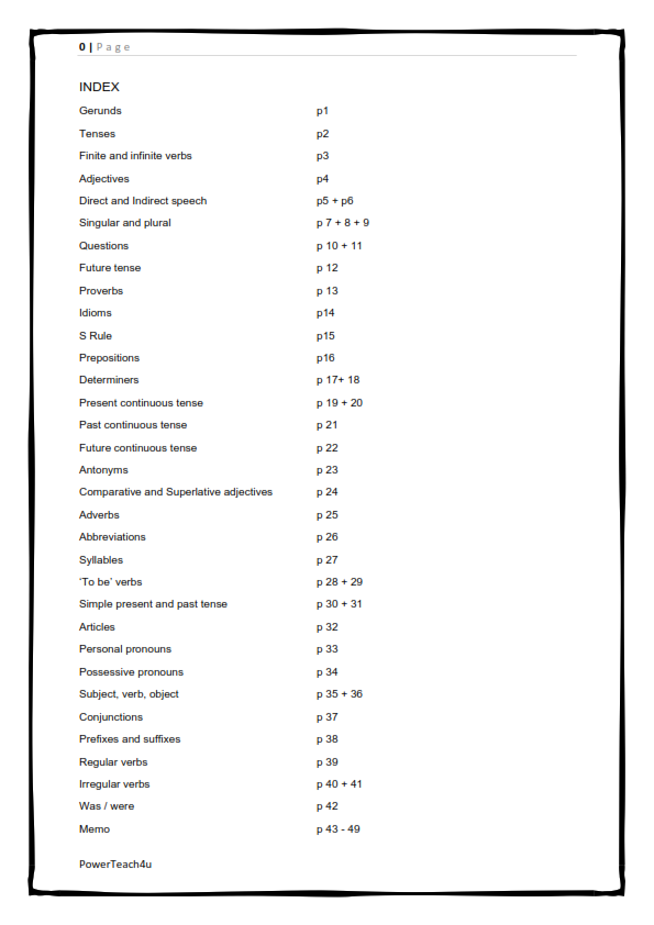 Grade 5 English FAL Term 3 -> workbook