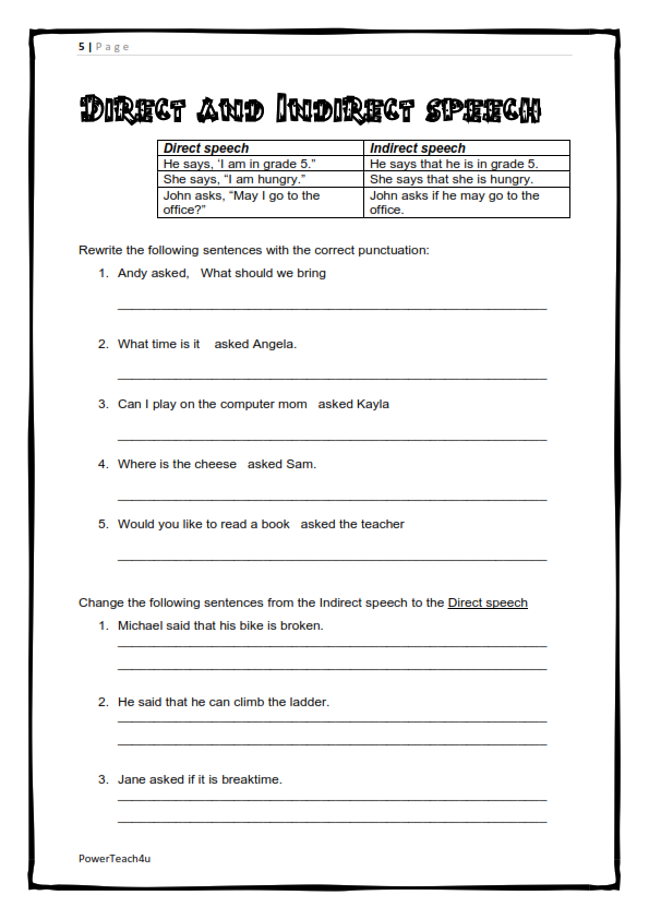 Grade 5 English FAL Term 3 -> workbook