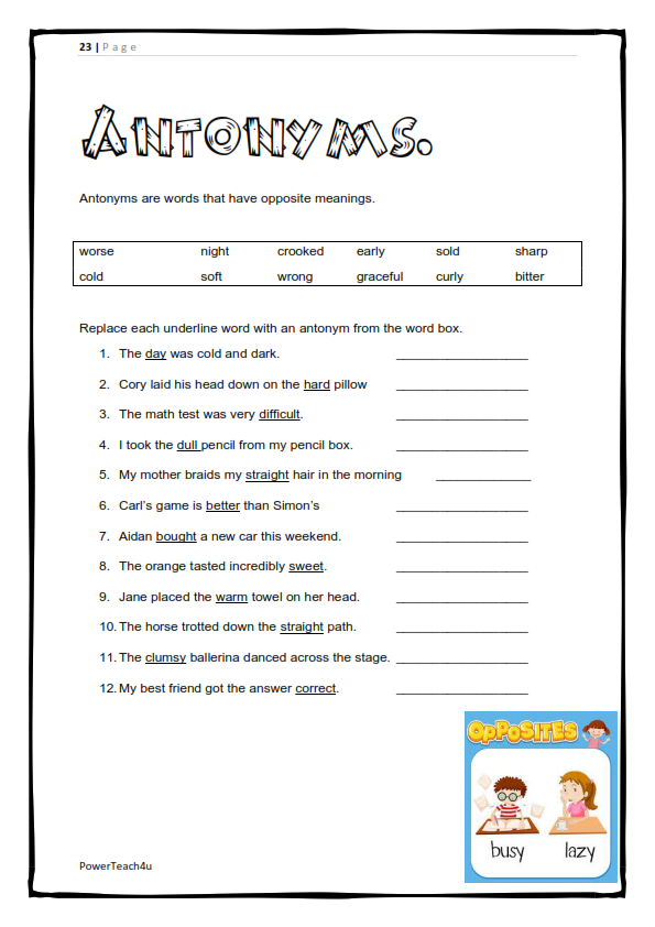 Grade 5 English FAL Term 3 -> workbook