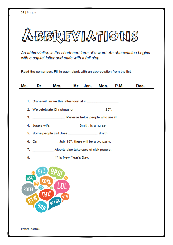 Grade 5 English FAL Term 3 -> workbook